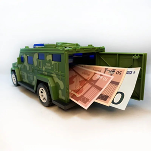 گاوصندوق طرح ماشین ارتشی سبز Military Car Safe Box -اسباب بازی